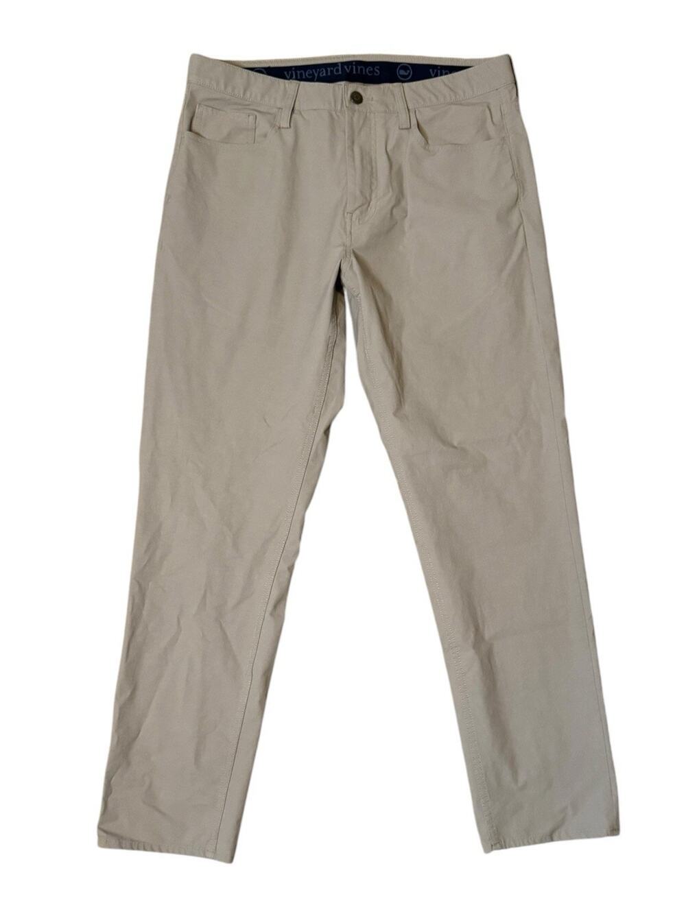 Vineyard Vines OTG Performance Golf Pants Khaki Tan 32x30 Preppy Academia